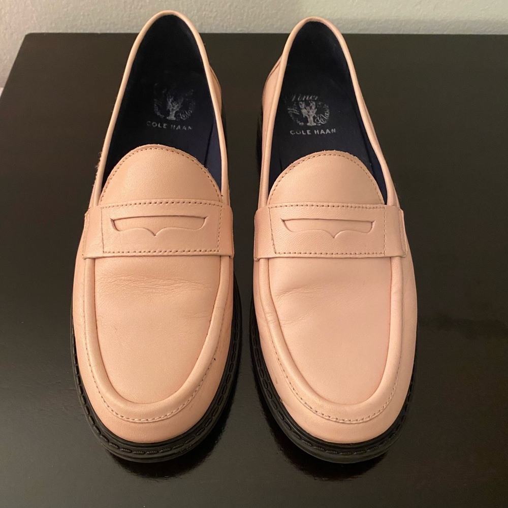 Cole Haan Blush Pink Leather Penny Loafers
